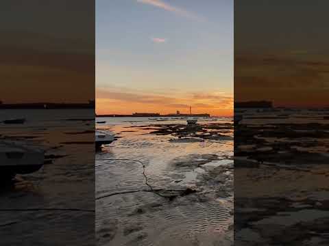 Atardecer en la playa de La Caleta, Cádiz