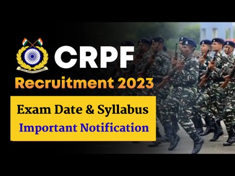 CRPF Exam Date 2023 || CRPF paramedical Exam Date CRPF Pharmacist Exam Date CRPF Recruitment 2023