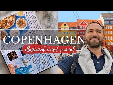 COPENHAGEN Illustrated Travel Journal | How to create a Watercolour Travel Sketchbook