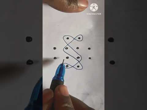 4×2 dots simlpe Sikku Kolam #shorts