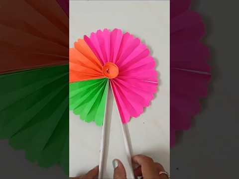 Diy paper 🪭 #fan#handfan#handmade#easy#colourful #ditcraft#satisfying #diwali