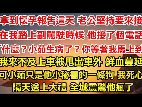 拿到懷孕報告這天 老公堅持要來接我。 在我踏上副駕駛的時候 他匆匆接了一個電話。 「什麼？小茹生病了？你等著，我馬上到！」#爽文#大女主#总裁