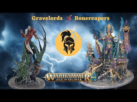 Age of Sigmar Battle Report: NEW Ossiarch Bonereapers vs New Soulblight Gravelords!