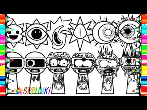 Incredibox SPRUNKI Coloring Pages / Mr. Sun vs Garnold Phases 1 2 3 4 5 6 / NCS Music