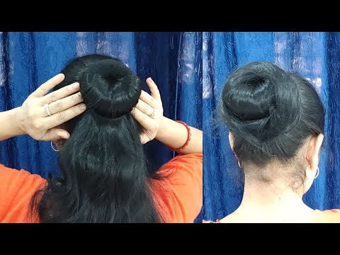 Best And Easy Bun Hairstyles Juda With Donut 🍩 Simple Hairstyle For Long Hair ♥️ Easy Hair Style