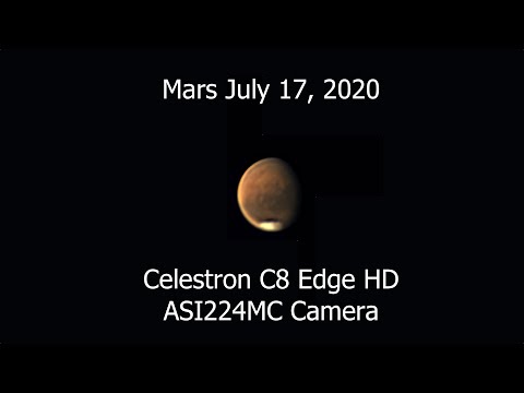 Mars through Celestron C8 EdgeHD July 17, 2020