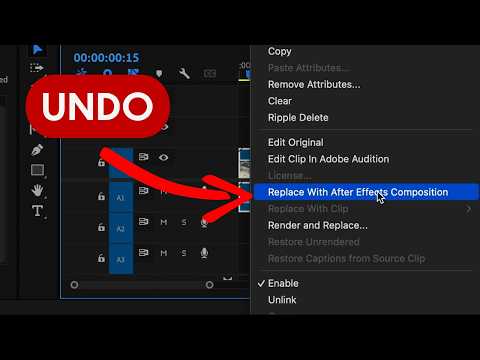 Undo Replace Clip with After Effects Composition