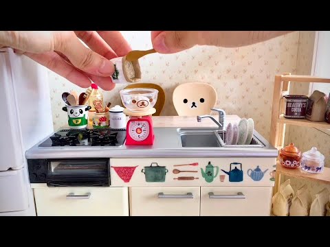 Re-Ment Mini Kitchen | Toy Food Miniatures | Mini Toy Food Cooking | Chocolate Donuts