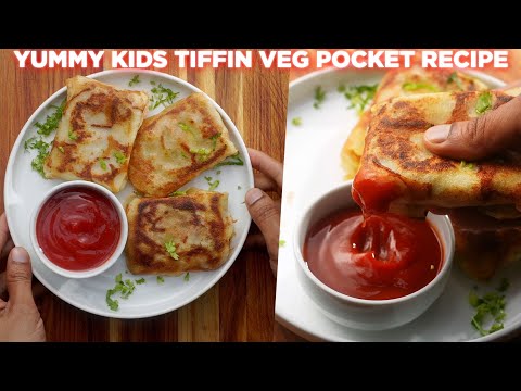 Yummy No Flour Veg Pocket Recipe | Kids Tiffin Recipe