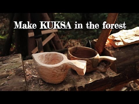 森の中でククサを作る Make KUKSA in the forest 小屋造りの空き時間の楽しみ