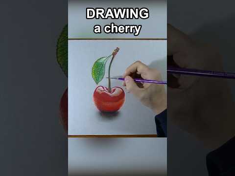 Drawing a simple cherry realistically #art