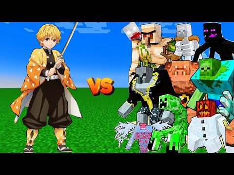 ZENITSU vs MUTANT MOBS - EPIC MINECRAFT BATTLE