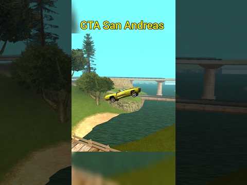 YELLOWISH CAR STUNT JUMP GTA SAN ANDREAS #gtasanandreas #shorts