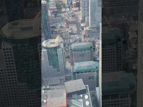 Stunning view of Toronto cityscape from the iconic CN Tower! #travel #cntower #cntowerview #toronto