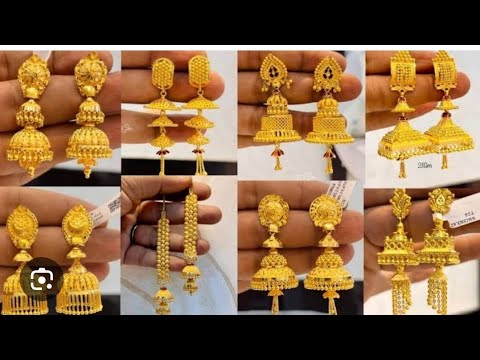 Latest gold jhumka design with white and price || #goldjhumkadesign #@jaysanjvlog #goldpricetoday