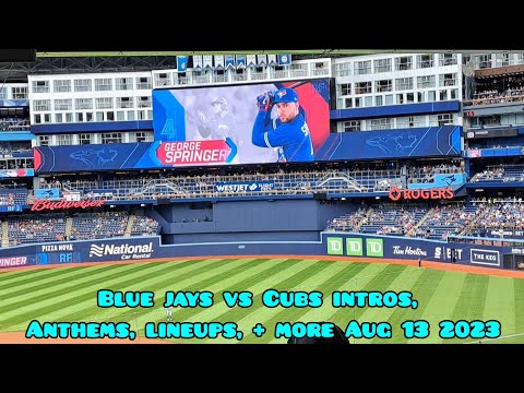 Blue Jays Vs Cubs Intro, Starting Lineups, Anthems, Varsho Home Run and the stretch August 13 2023