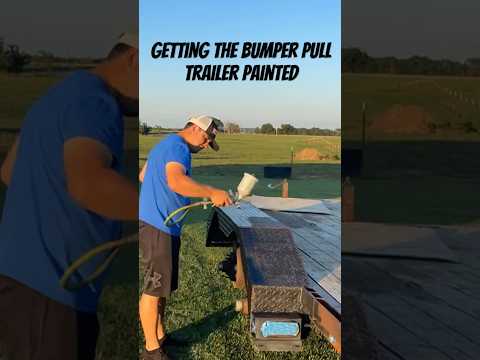 Painting the bumper pull trailer #shortsvideo #painting