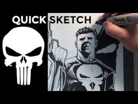 The Punisher - Pencil and Ink Sketch