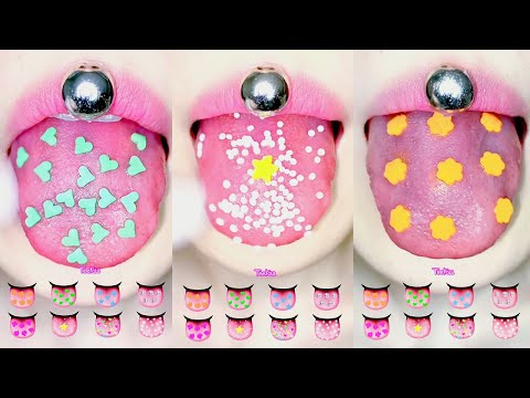 ASMR TONGUE SUGAR SPRINKLES SLIVER PEARL MUKBANG 舌の砂糖モッパン 혓바닥 슈가스프링클 먹방