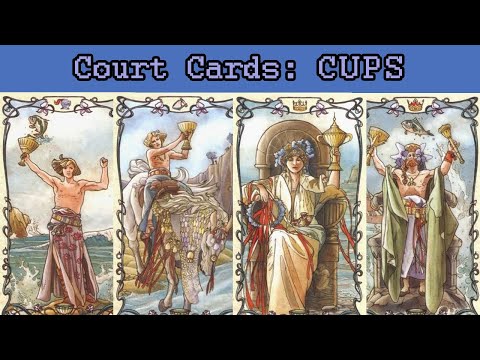 How to read Court Cards: CUPS & Water Energy in the Pages, Knights, Queens and Kings in Tarot