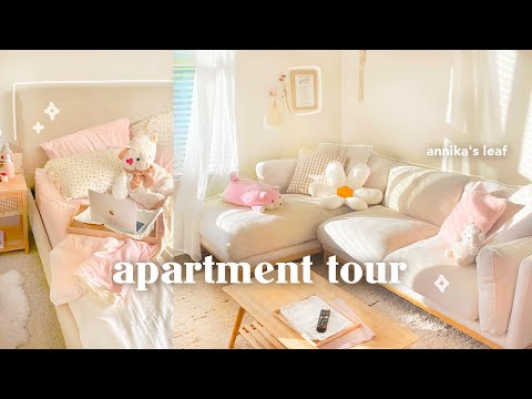 my first apartment TOUR: living alone 🧸🌸 cozy pinterest aesthetic, small but full one bedroom in LA