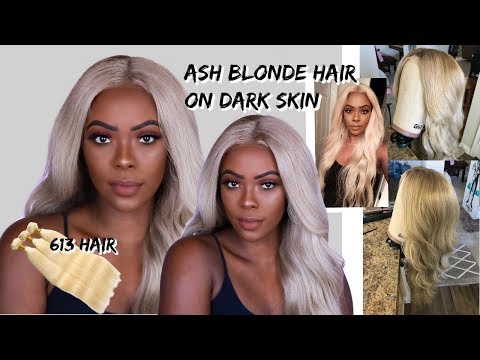 Ash Blonde Hair on Dark Skin + Wig Styling | Toning 613 hair