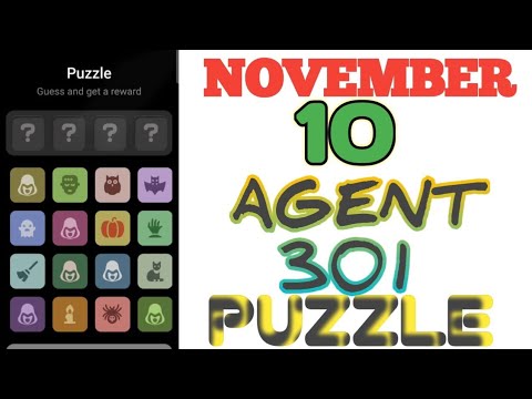 November 10-11 Agent 301 Puzzle Today combo #agent301