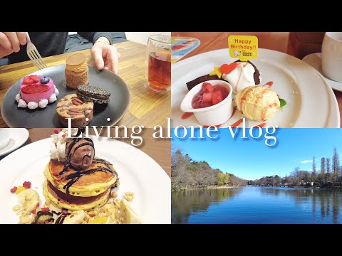 [ Vlog ] How to spend your birthday while living alone | Birthday dessert at a family restaurant