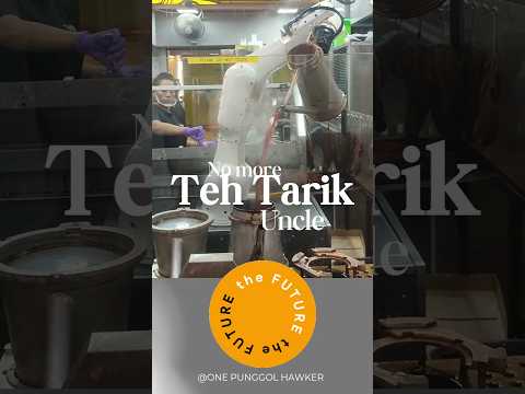 Teh Tarik by Robot..Uncle I miss you! 机器拉的拉茶咖啡 #futuresingapore #hawkercentre #未来世界