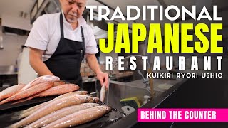 Behind the Counter at a Traditional Japanese Restaurant