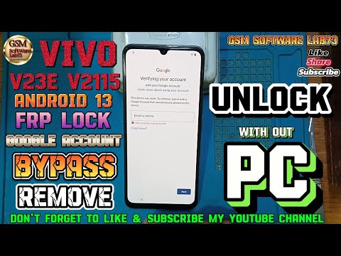 Vivo v23e FRP bypass|Android 13|Vivo v2115 Google Account Unlock without PC|GsmSoftWareLab73