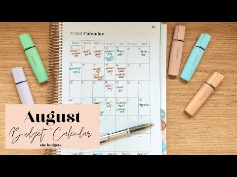 Budget With Me | August Budget Calendar | The Budget Planner | She Budgets