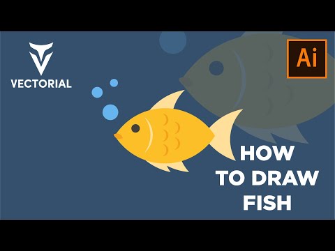 How to draw Yellow fish in Adobe Illustrator - Step by Step