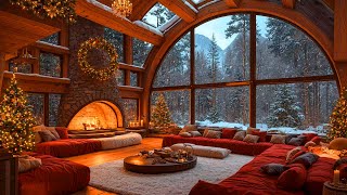 Relaxing Christmas Jazz Instrumental Music for Stress Relief 🎄 Cozy Christmas Ambience & Fireplace 🔥