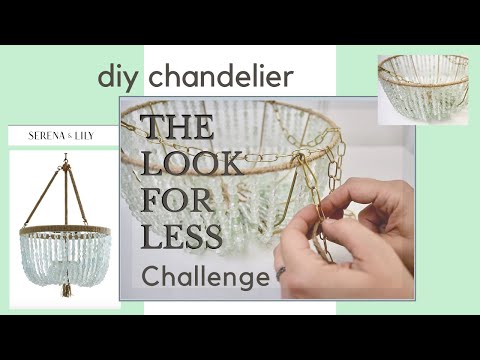 diy beaded chandelier (cheap) (easy) | sea glass |THE LOOK FOR LESS CHALLENGE