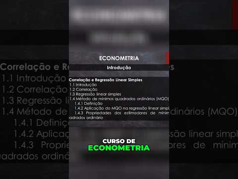 Introdução à Econometria: Correlação e Regressão Linear #econometria #economia #estatistica