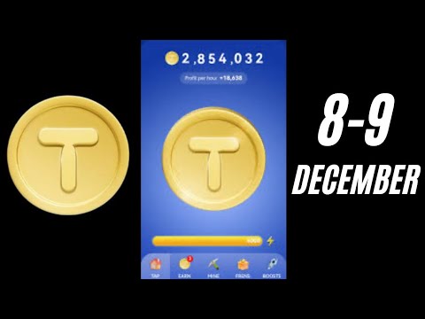 Tap Coin Daily Bounty 8 December| Tap Coin Daily Combo Today | Tap coin combo cards