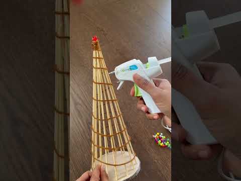 "DIY Tabletop Mini Stick Tree | Easy Rustic Decor Idea! #2024christmas #shorts #craft #christmastree