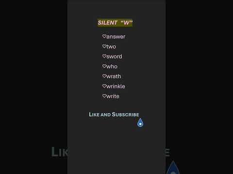 SILENT "W" words #english #pronouciation #silent #shortsvideo