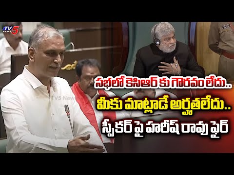 సభలో కెసిఆర్ కు గౌరవం లేదు.. BRS MLA Harish Rao Fires On Assembly Speaker | Telangana Assembly | TV5