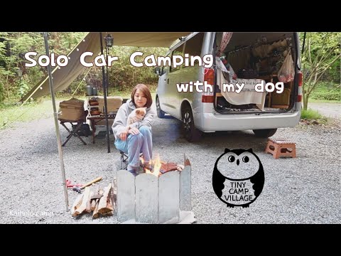 【50代女子ソロキャンプ】GWの合間にまったり車中泊｜Tiny Camp Village｜Solo car camping with my dog, Vlog［42］