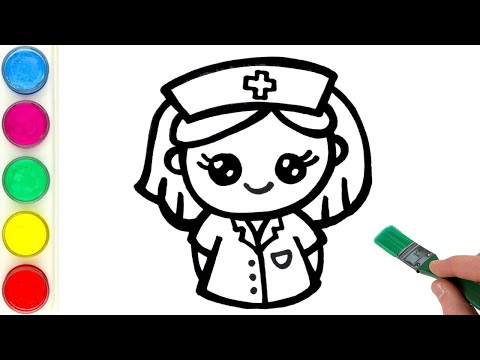 Nurse Drawing, Painting and Coloring for Kids & Toddlers | Learn Professions