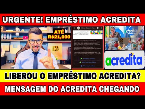 AGORA LIBEROU O ACREDITA, EMPRÉSTIMO PARA QUEM É DO BOLSA FAMÍLIA? MENSAGEM ESTÁ SE DO ENVIADA! VEJA