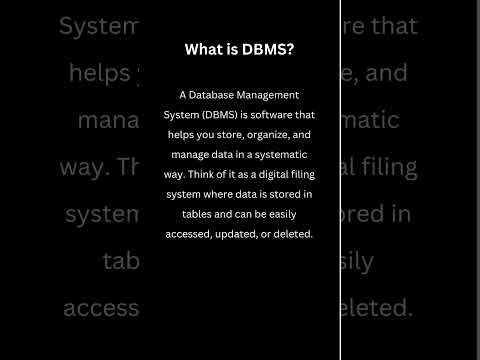 What is DBMS? #databasemanagementsystems #dbms #dbmstutorials #dbmslectures