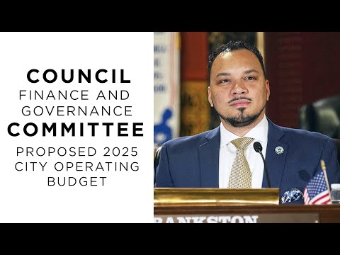 Council Finance & Governance Committee: Proposed 2025 City Operating Budget