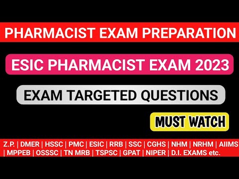 ESIC Pharmacist exam preparation | ZP Pharmacist exam preparation