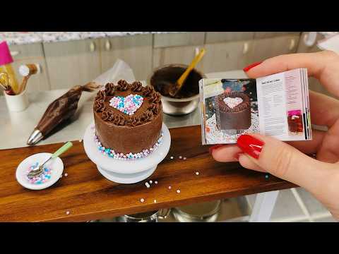 ❤️ Mini Heart LOVE cake 🧡💙🍰🎂 / real mini cooking / mini food / tiny kitchen / ASMR