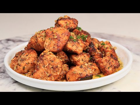 GARLIC PARMESAN SALMON BITES RECIPE