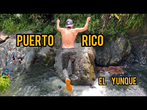 Sliding Down Water Falls in Puerto Rico