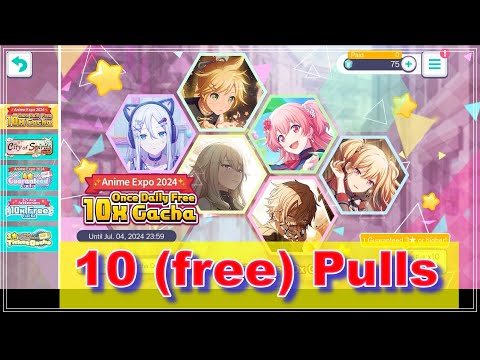 Colorful Stage! [EN] – "Anime Expo 2024 ~ Once Daily Free 10x" Gacha - July/2024 (Part 1)